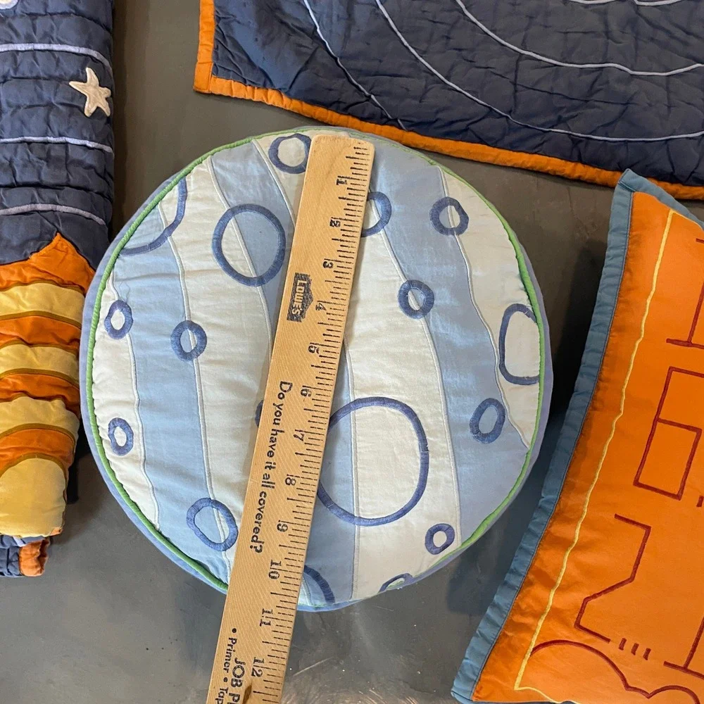 The Land of Nod Kids Solar System Quilt Twin Bedding Set Navy Blue Space 4pc